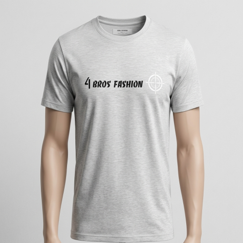 4 Bros Fashion Urban Strike Heather Gray Crew Neck T-Shirt Men Fashion ROUND NECK T-SHIRTS Pakistan Fashion - View 2